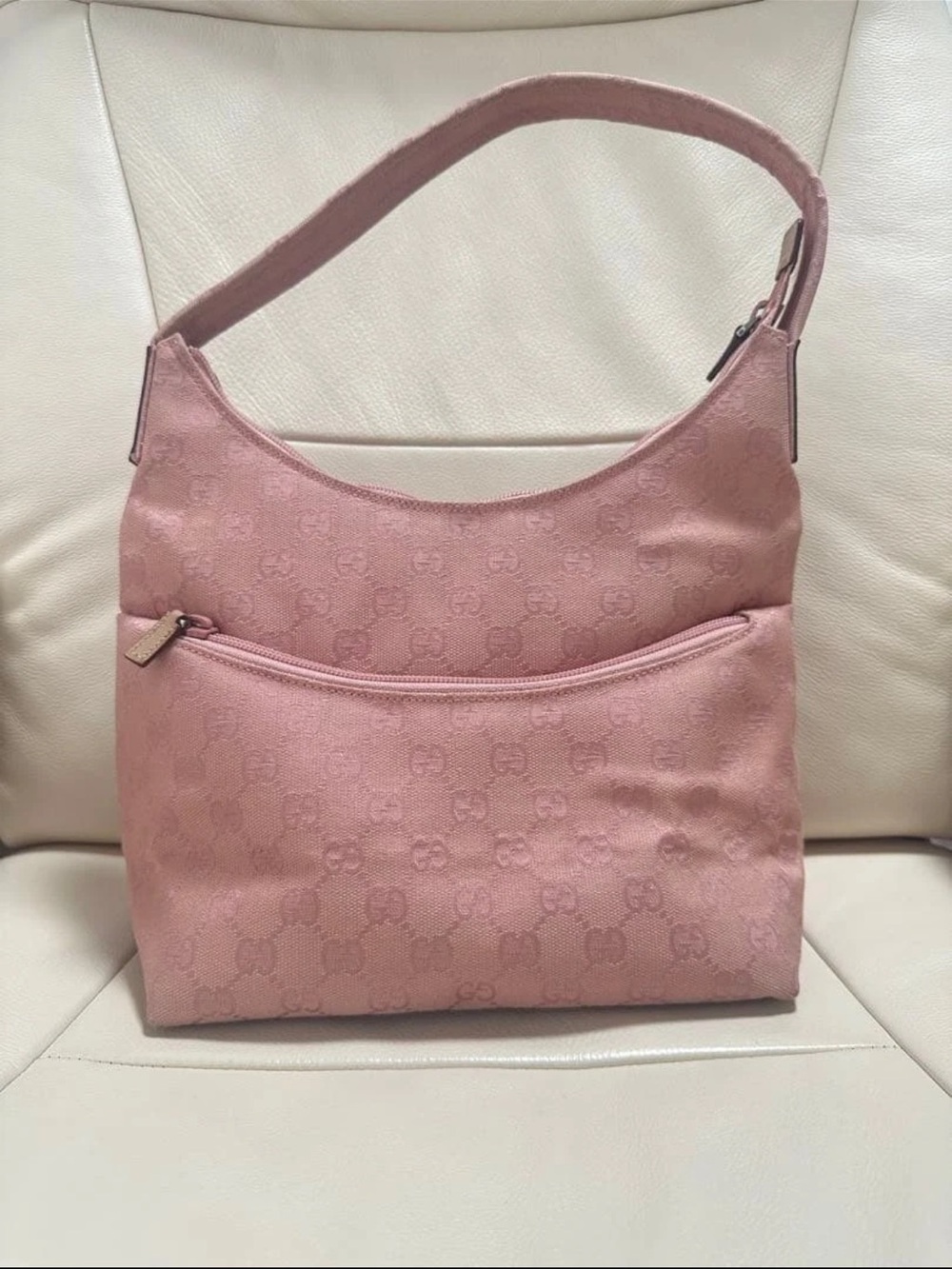Gucci Pink Monogram Hobo Bag